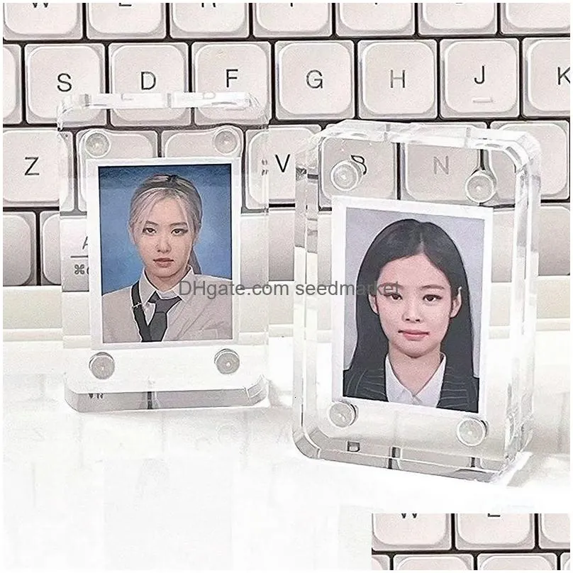 frames transparent p o acrylic p ocard holder picture kpop instax album poster tag display stand desktop ornament 230512