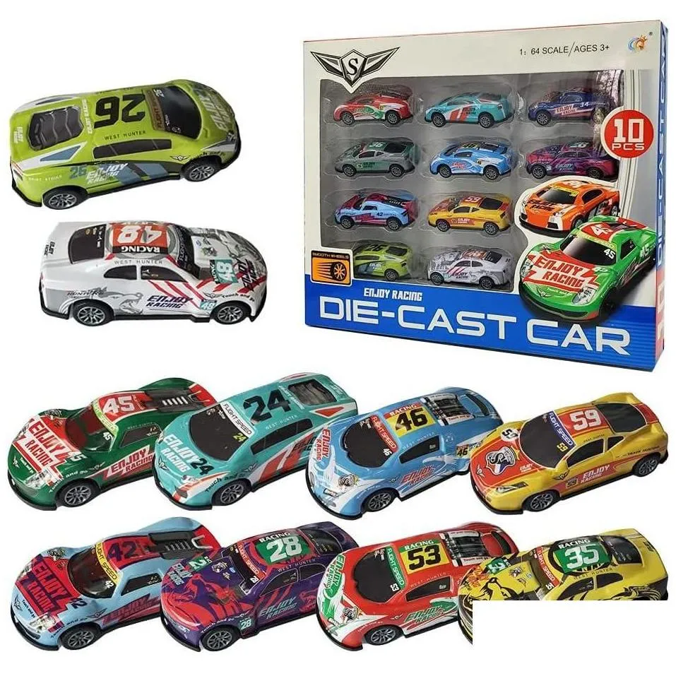 diecast model cars pl back racing cars 10pcs die cast race vehicles 3 inch lightweight metal color as random drop delivery toys gifts