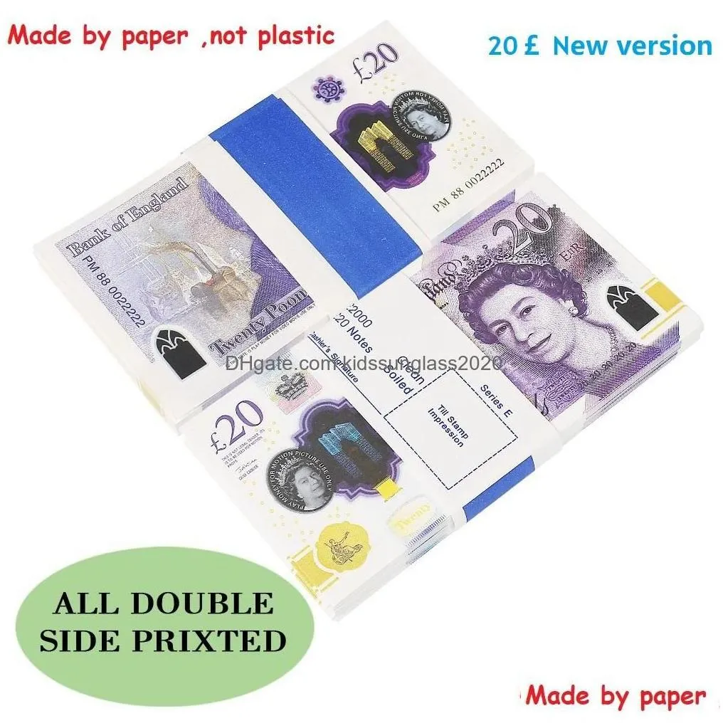 novelty games play paper printed money toys uk pounds gbp british 50 commemorative prop toy for kids christmas gifts or video film d