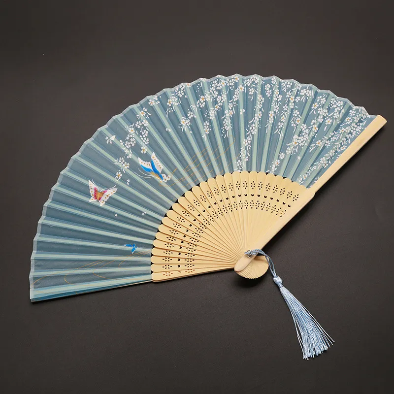 head turnique-style fan folding fan chinese style womens silk dance fan summer and wind day fan