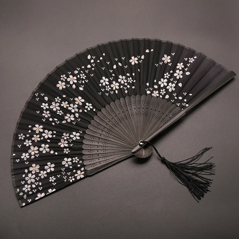 head turnique-style fan folding fan chinese style womens silk dance fan summer and wind day fan
