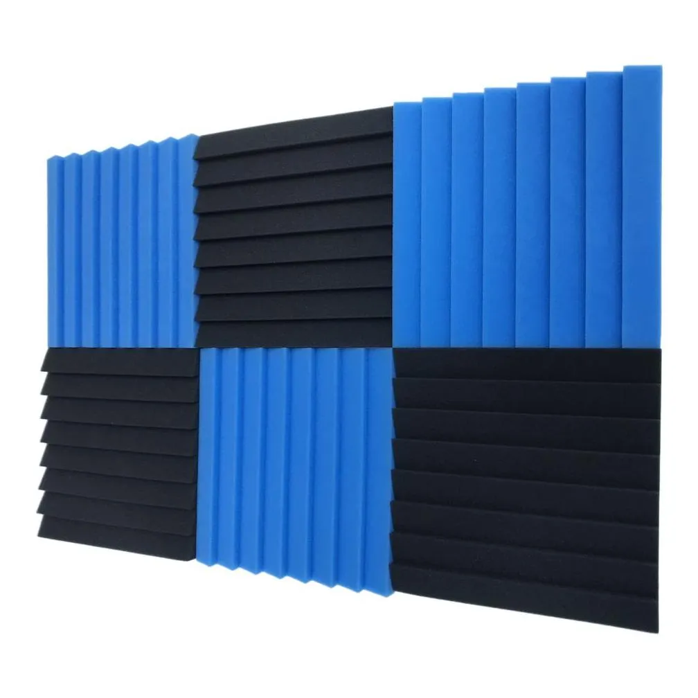 12pcs studio acoustic foam soundproofing acoustic panel sound proof insulation absorption treatment wall panels
