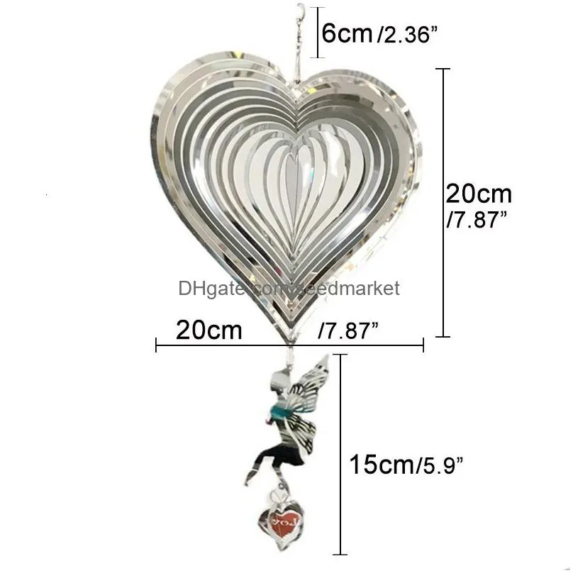 decorative objects figurines fairy wind spinner garden chimes hanging decorations outdoor wedding kawaii house home room decor bell valentine s day gift