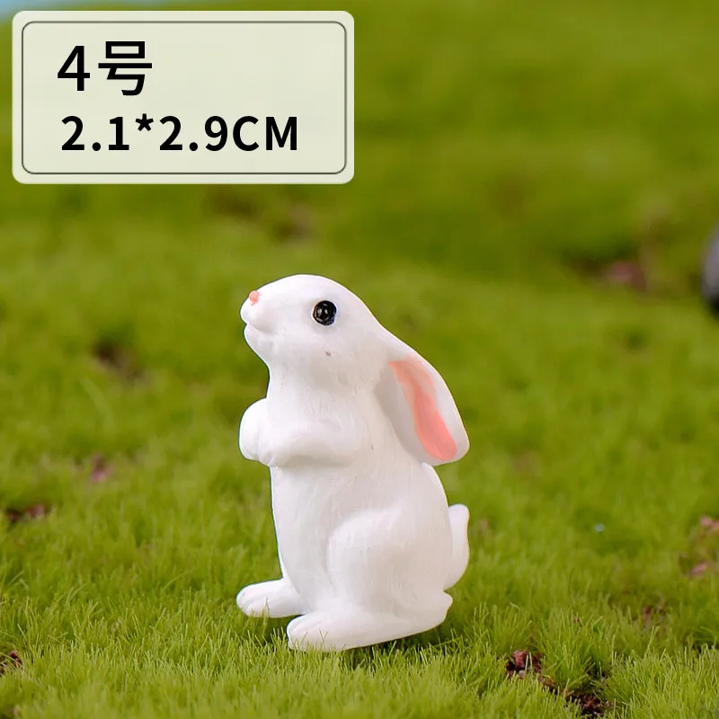 naughty rabbit micro landscape resin animal landscape diy decoration zodiac white rabbit gift family accessories