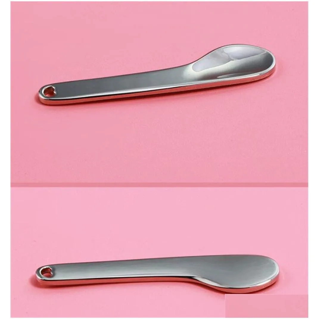 factory spoons curved cosmetic spatula scoops makeup mask spatulas facial cream spoon for mixing and samplingrose gold/silver/gold