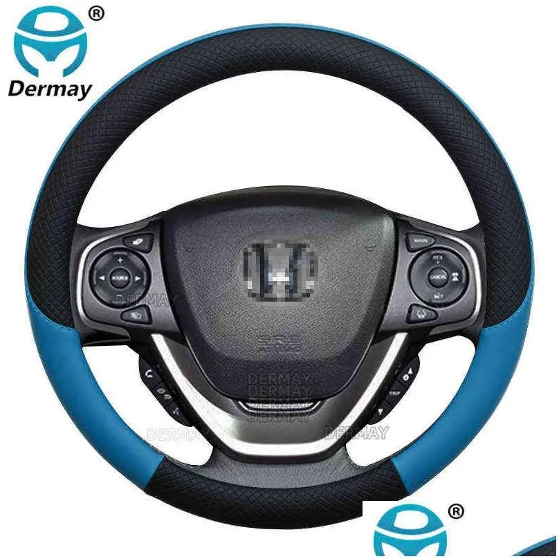 100 dermay brand pu leather car steering wheel cover for honda d gb3gb4gp3gb5gb6gb7gb8 20082022 car accessories j220808