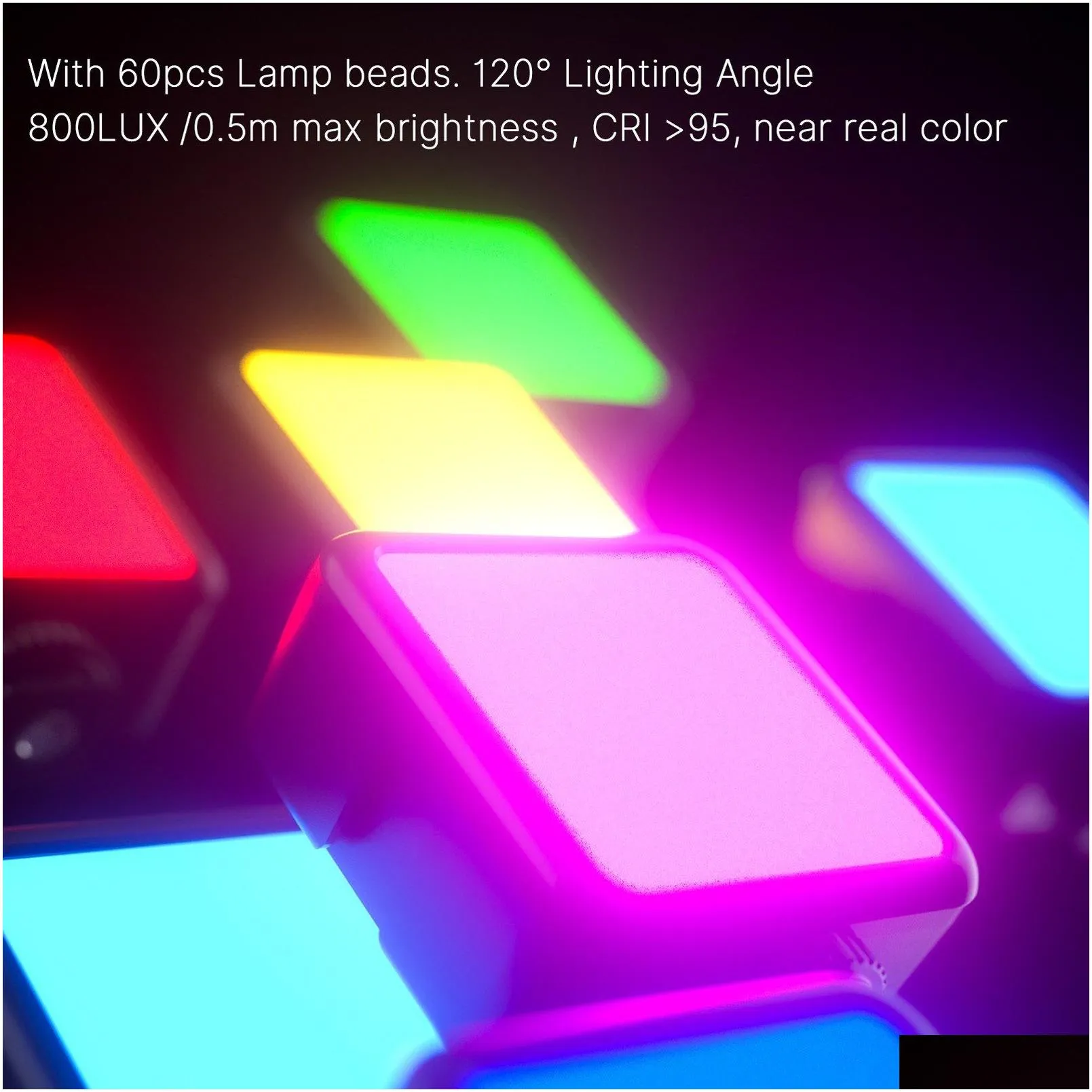 rgb pocket led video light dimmable p ography panel light p o studio fill lamp 2500k-9000k for camera youbute vlog live streaming video