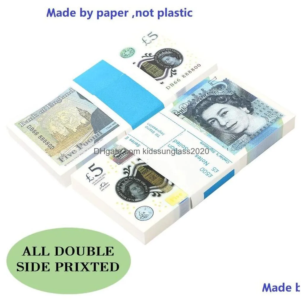 novelty games play paper printed money toys uk pounds gbp british 50 commemorative prop toy for kids christmas gifts or video film d