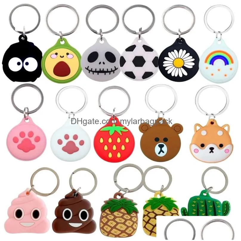 Other Home & Garden Airtag Case With Key Chain Sile Protector Air Tag Ers Protection Protective Shell Cute Cartoon Keychain Anti-Lost Dh5Zk