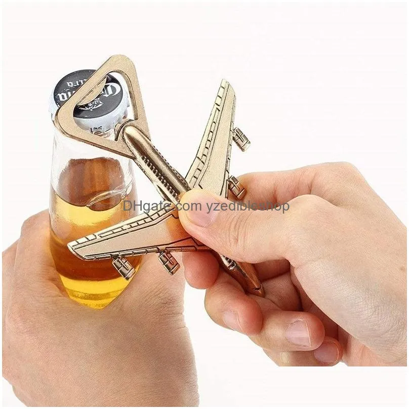 2 style airplane bottle opener antique plane shape wedding gift party favors kitchen aluminum alloy beer openers perfect travel