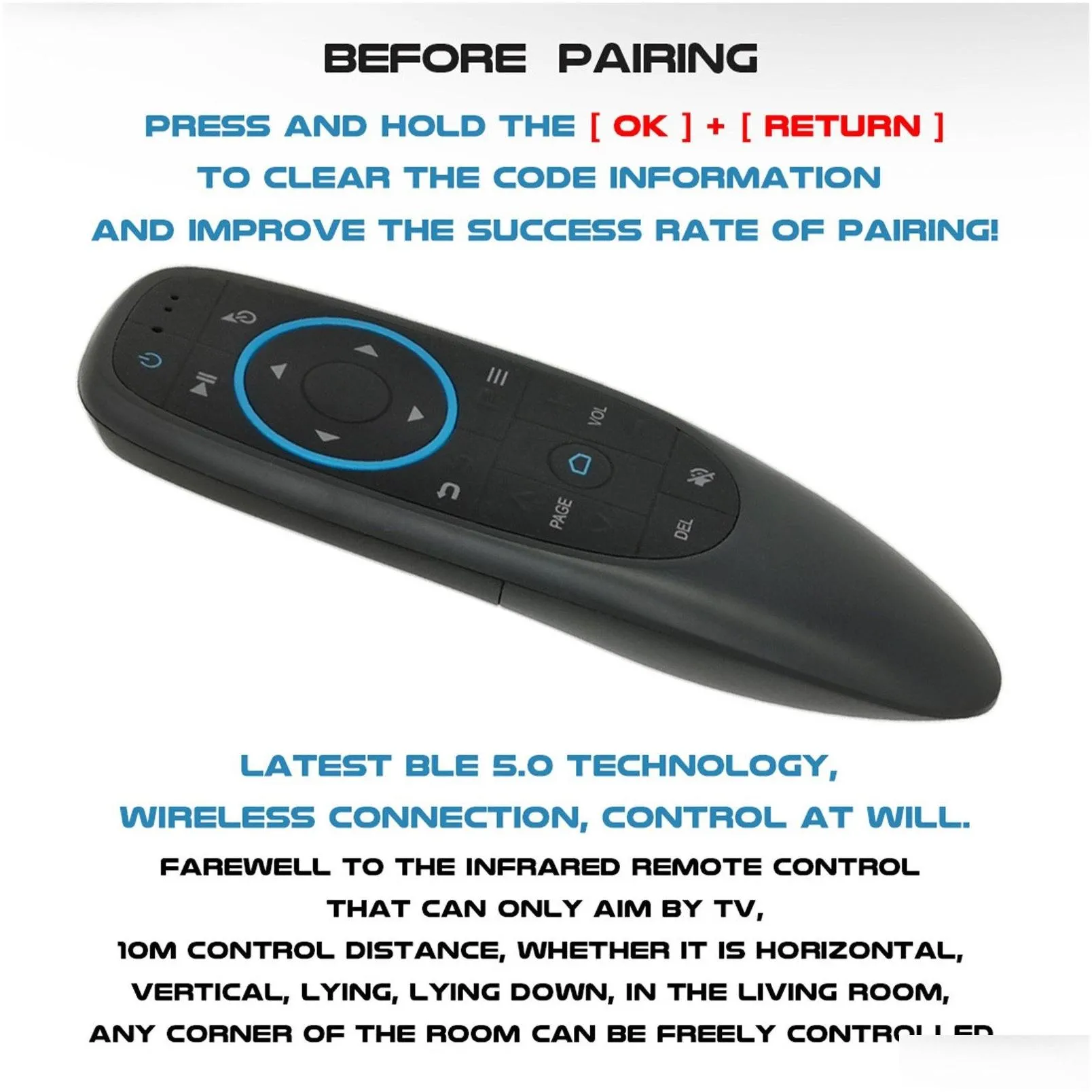 bluetooth 5.0 fly air mouse ir learning gyroscope wireless infrared remote control for android tv box htpc pctv