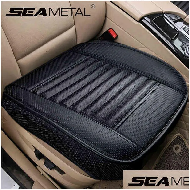 pu leather car seat covers 5d front back cushion bamboo charcoal 1pc auto seat cushion automobiles non-slip cover seat protector