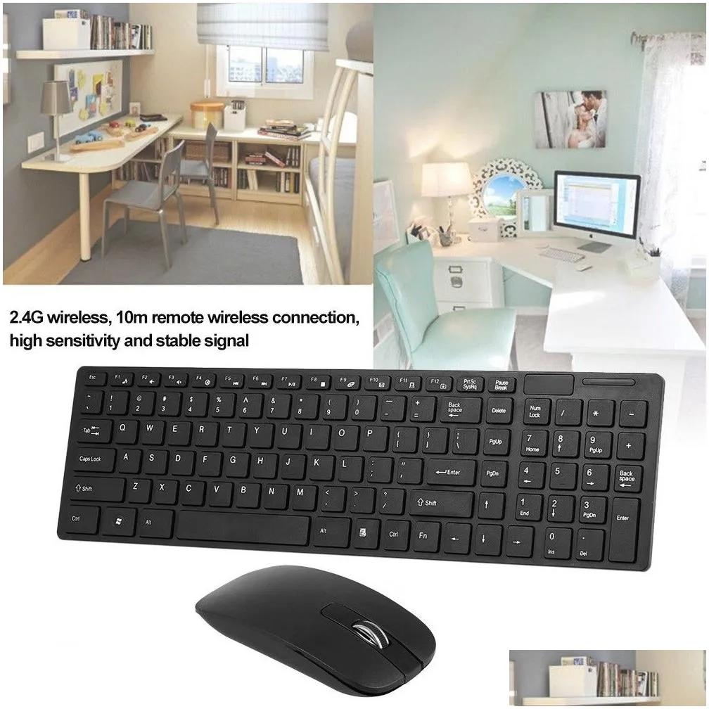 wireless keyboard mouse combo keyboard cover 101keys 2.4ghz for  android tv box pc win7/8/10/vista desktop laptop notebook