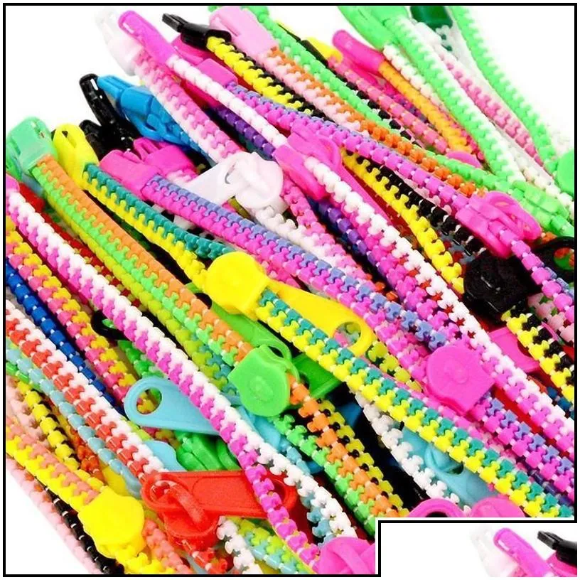 decompression toy zipper bracelets fidget toy 7 5 inches decompression sensory toys set neon colors birthday party favors for kids g