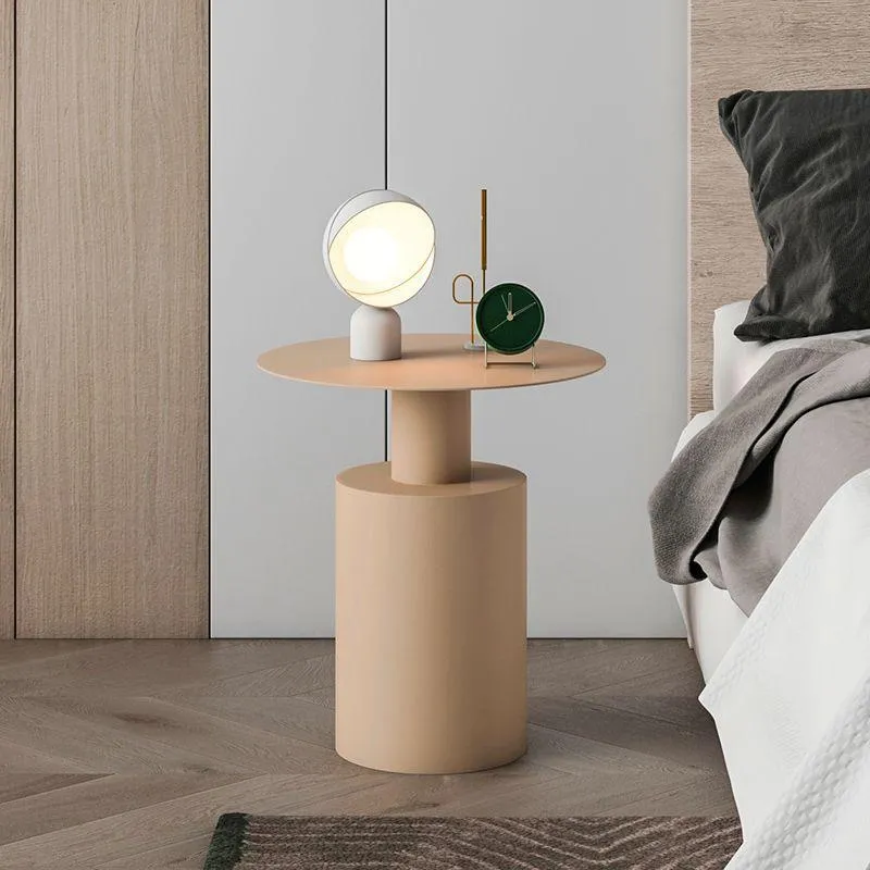 wind bedside table installation of small round table bedroom bedside cabinet shelf iron edge table