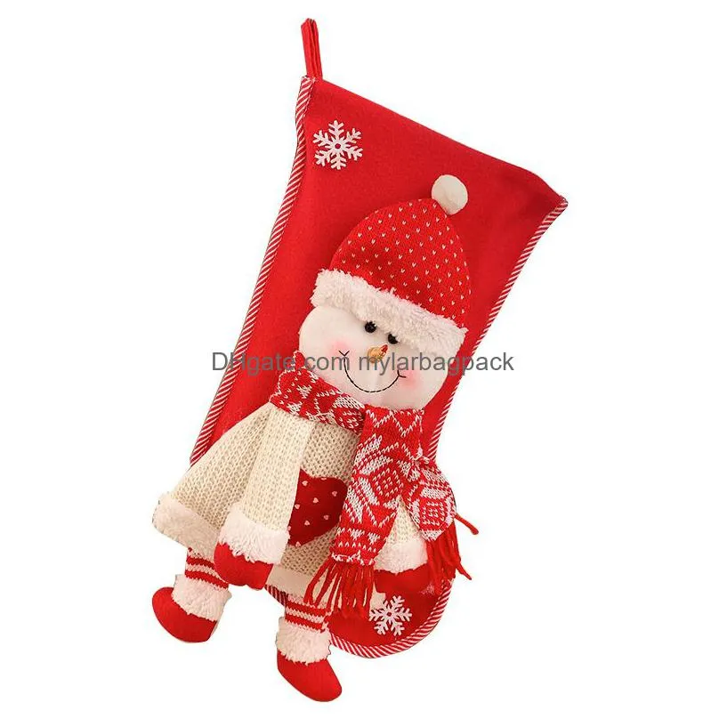 Christmas Decorations Christmas Stocking Gift Bags Red Knitted Socks Decorations Xmas Large 45X28Cm Decorative Durable Fireplace Hangi Dhuwl