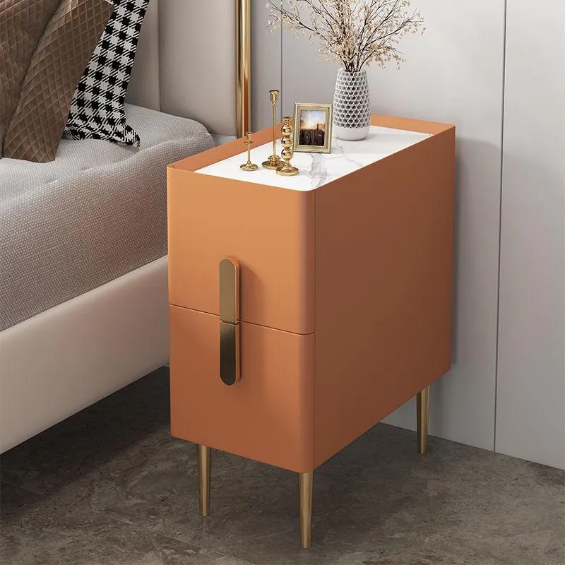 small bedroom nightstand mini solid wood ultra-narrow modern small size advanced bedside locker