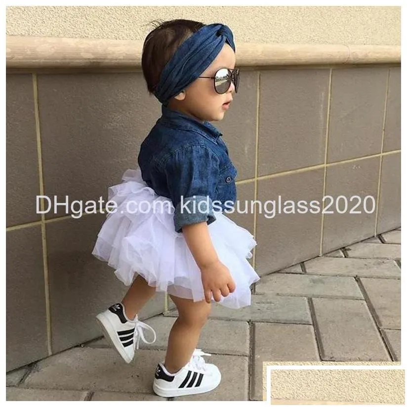 clothing sets cute girl baby long sleeve denim top tutu skirt headband threepiece set drop delivery kids maternity dhxoa