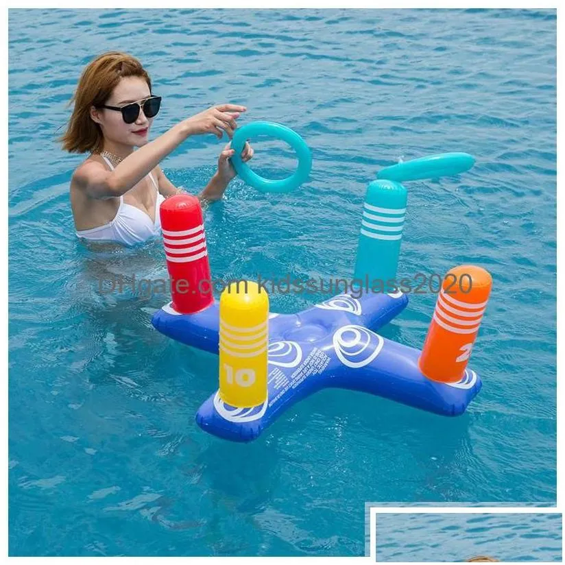 novelty games beach game toy inflatable throwing rings water fun cross floats swimming pool floating toys drop delivery gifts gag