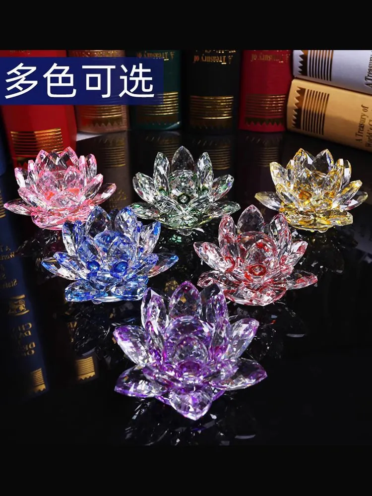 crystal glass lotus decoration mobile phone glasses jewelry counter decoration home chinese articles