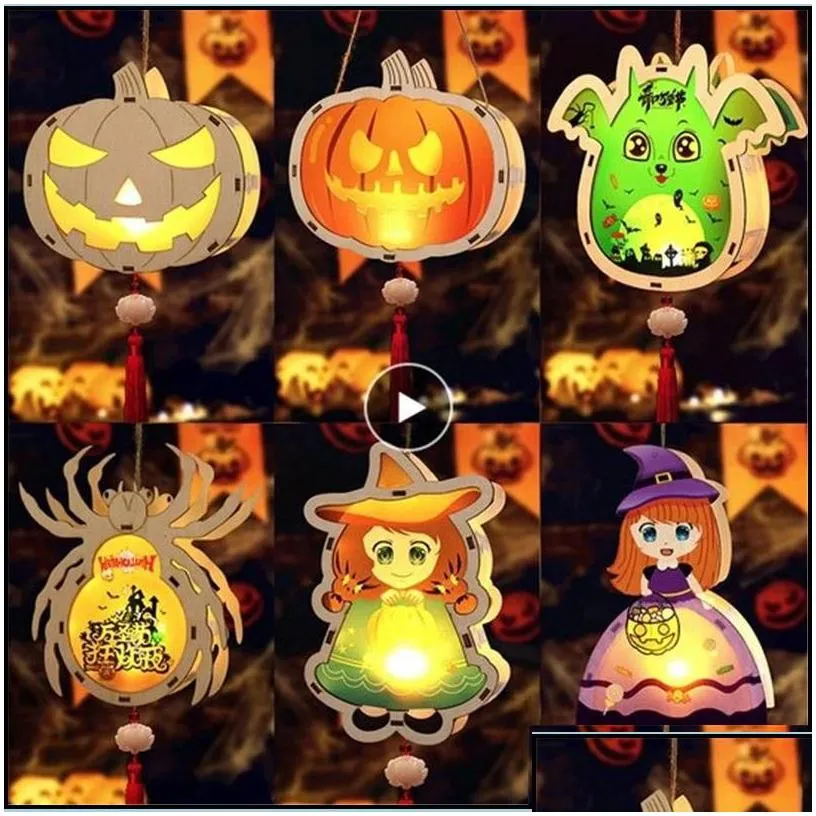 led rave toy led rave toy halloween festival decoration light dress up portable pumpkin witch lamp lantern diy material bag party la