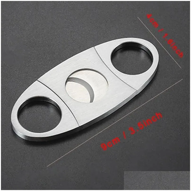 stainless steel cigar cutter knife portable small double blades cigar scissors metal cut cigar devices tools smoking accessories