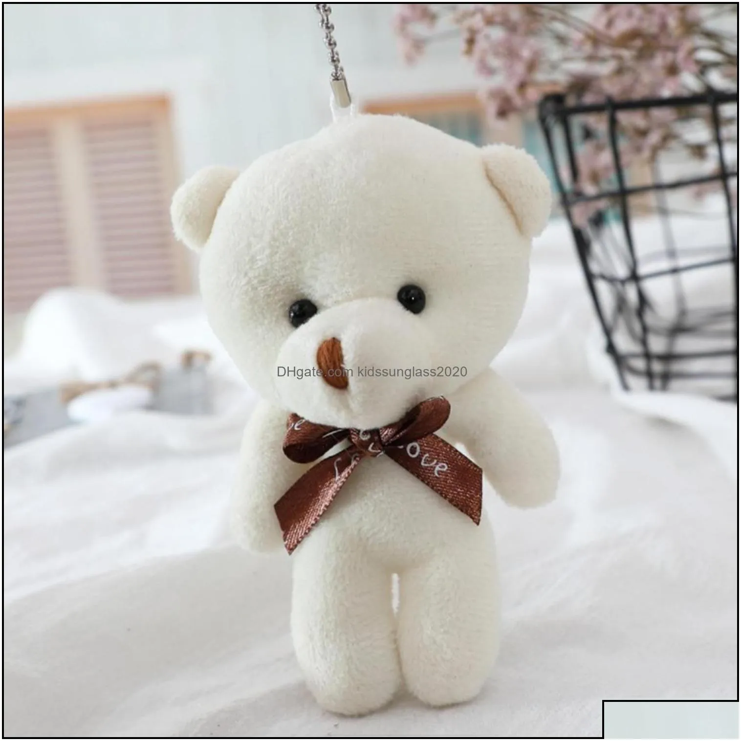 stuffed plush animals high quality plush teddy bear toy girl baby shower party cartoon animal key case pendant 12 cm christmas valen