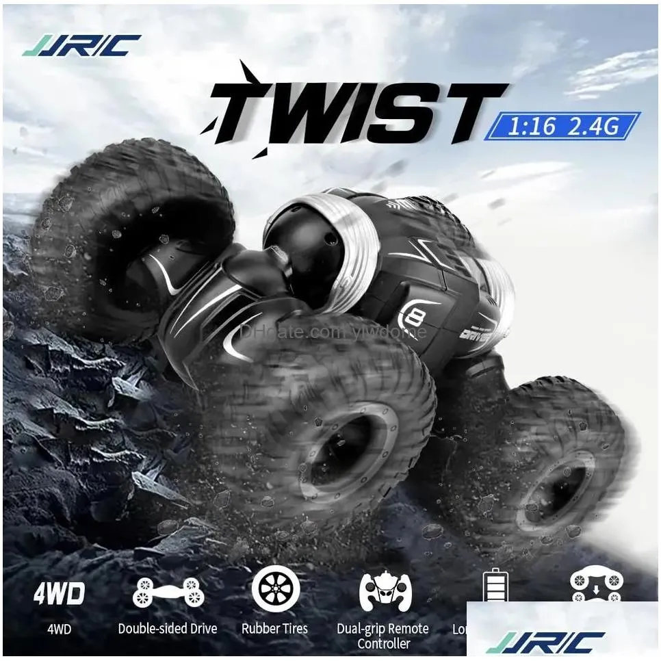 Electric/Rc Car Wholesale Jjrc Childrens Double-Sided Stunt Twist Car High Speed Climbing Off-Road Technology Boy Toy Deformation Remo Dhwkw