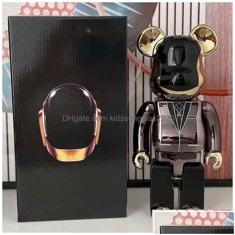 action toy figures bearbrick daft punk 400 joint bright face violence bear 3d original ornament gloomy statue model decoration med