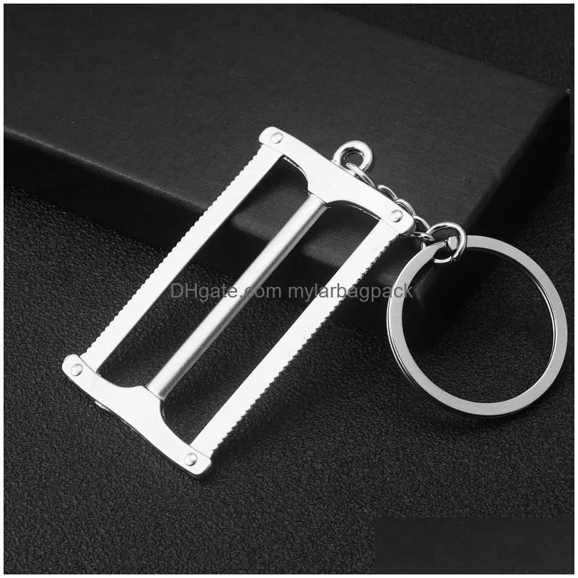 Other Hand Tools Keychains For Men Car Bag Keyring Tool Mini Utility Pocket Clasp Rer Hammer Wrench Pliers Shovel Axe Spanner Simation Dhvgz