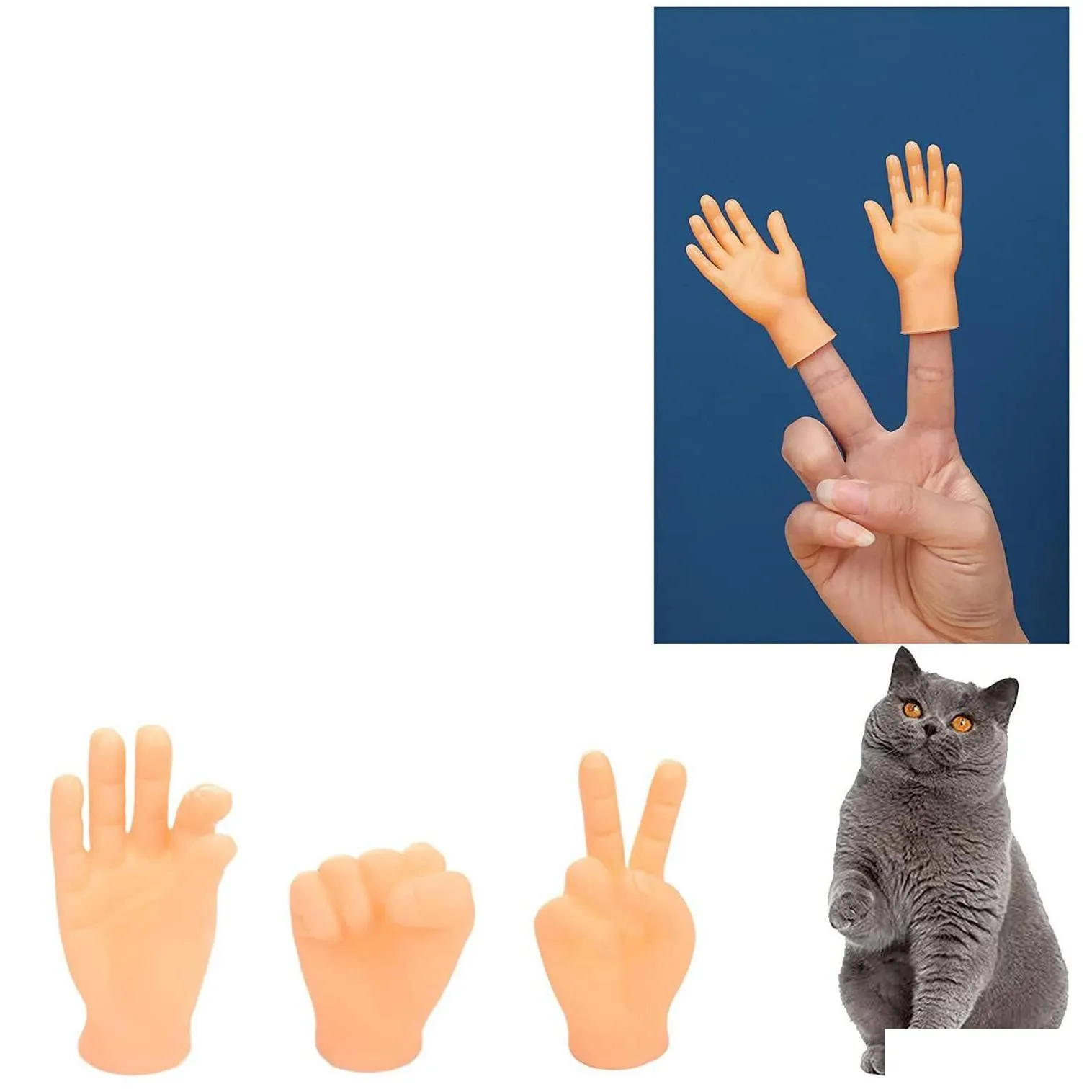 novelty games novelty game tiny finger hands toys 10 pack little rubber flat style mini realistic drop delivery gifts gag dh63p