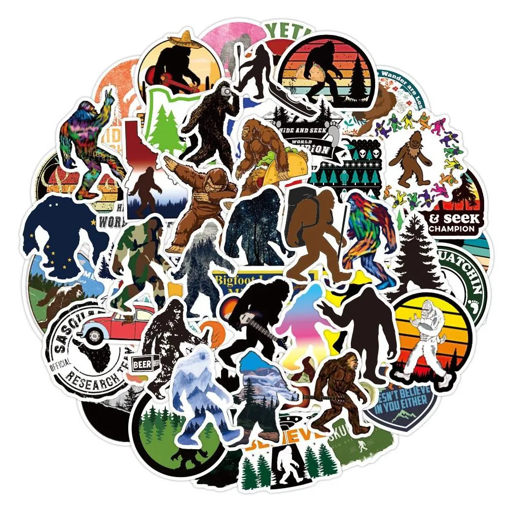 50pcs bigfoot outdoor nature vinyls stickers outdoor skate accessories for skateboard laptop luggage bicycle motorcycle phone car decals party