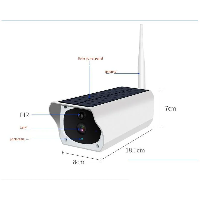 2mp 1080p wifi solar power ip network cctv security camera 64gb tf card h.264 ip camera