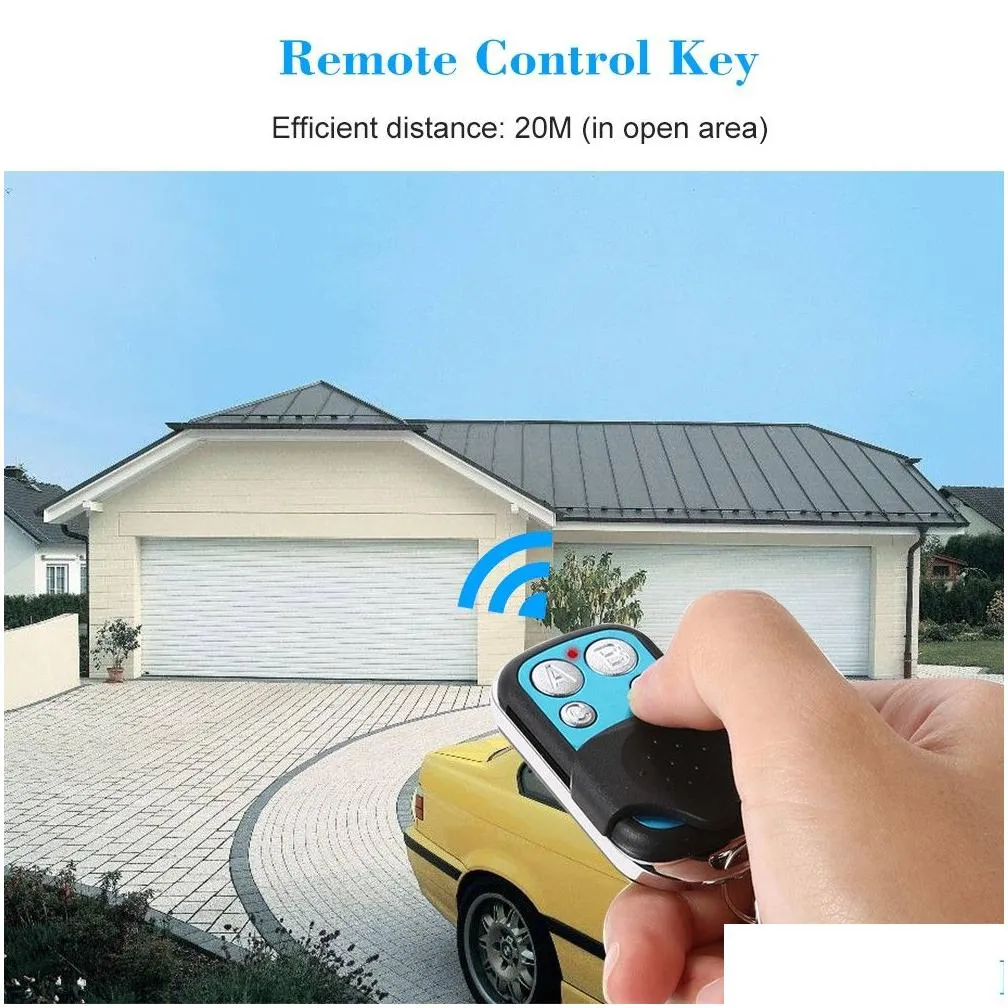 433mhz universal wireless remote control switch receiver rf 4 button duplicator copy code cloning key for car gate garage door