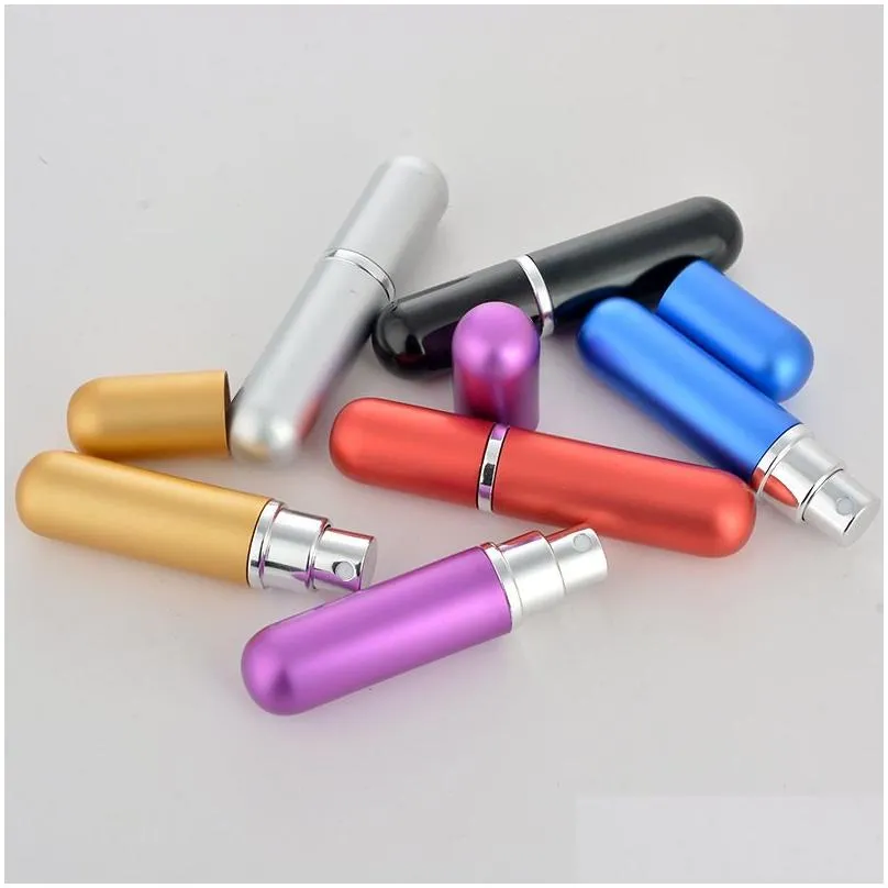 Perfume Bottle 5Ml Portable Mini Refillable Per Bottle With Spray Scent Pump Empty Cosmetic Containers Atomizer For Travel Xb1 Drop De Dhekl