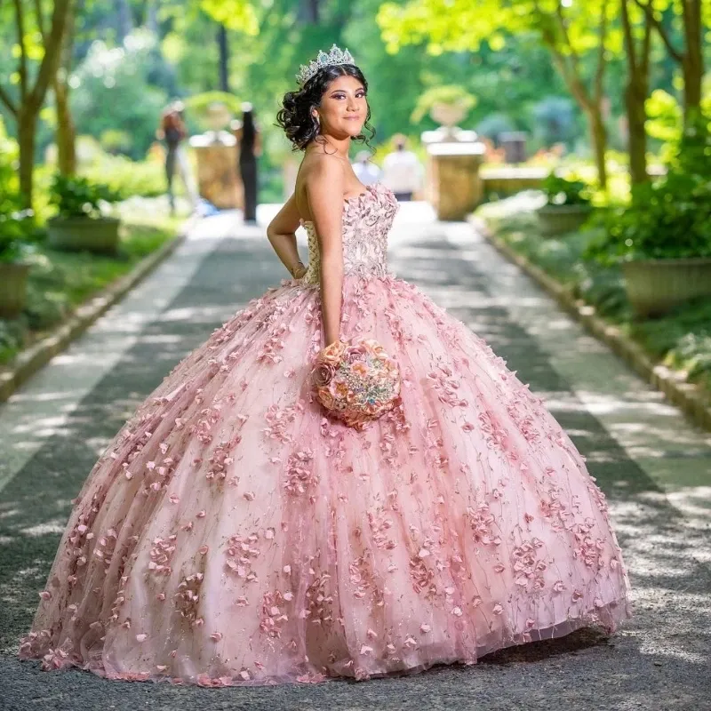 Light Pink Shiny Ball Gown Quinceanera Dresses With Cape16 Party Sparkly Lace Appliques Cinderella 16 Princess Gown vestidos 15