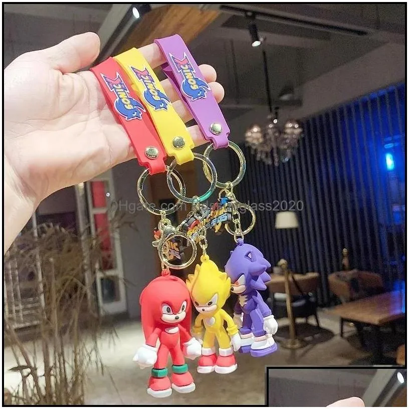 decompression toy cute cartoon toy sonic doll pendant keychain holder key chain car keyring mobile phone bag hanging jewelry accesso