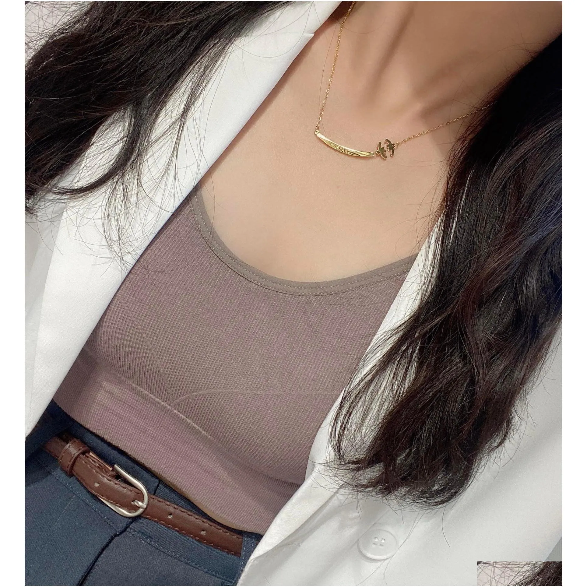 luxury brand elbow letter pendant necklace designed for women long chain 18k gold plated necklace designer jewelry exquisite accessories couple gift with