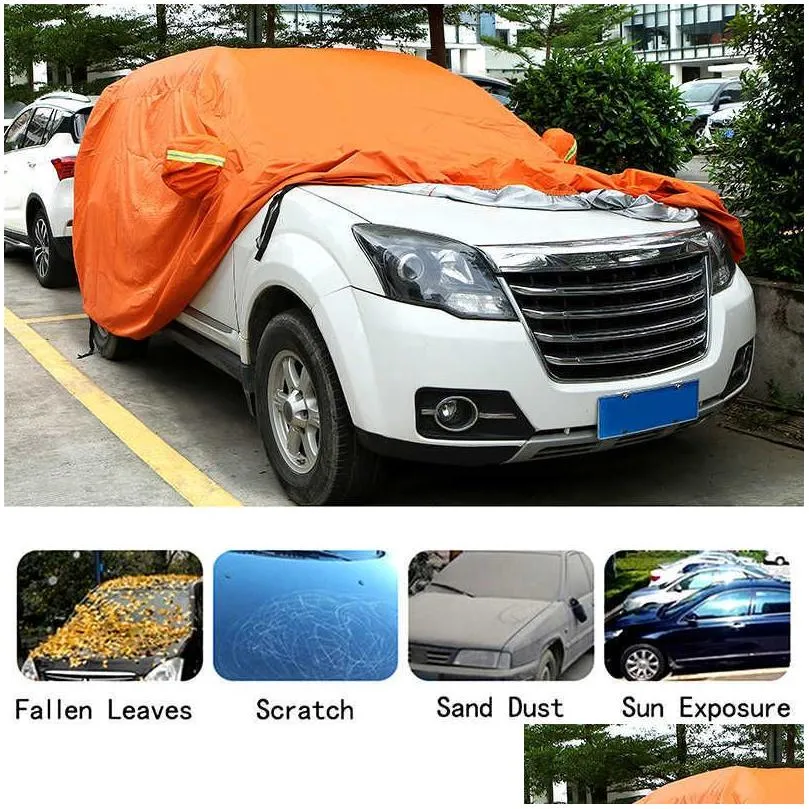 covers universal orange outdoor sun dust uv protection full car cover waterproof protector for bmw audi honda hyundai kiahkd230628