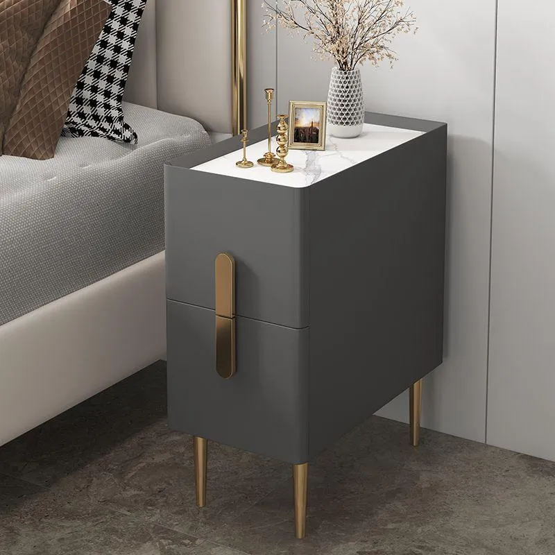 small bedroom nightstand mini solid wood ultra-narrow modern small size advanced bedside locker