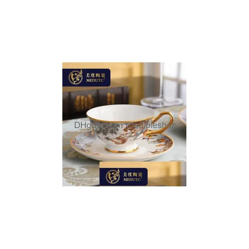 saucers cups saucers classic european bone china coffee and tableware plates dishes afternoon tea set home kitchen with gift box