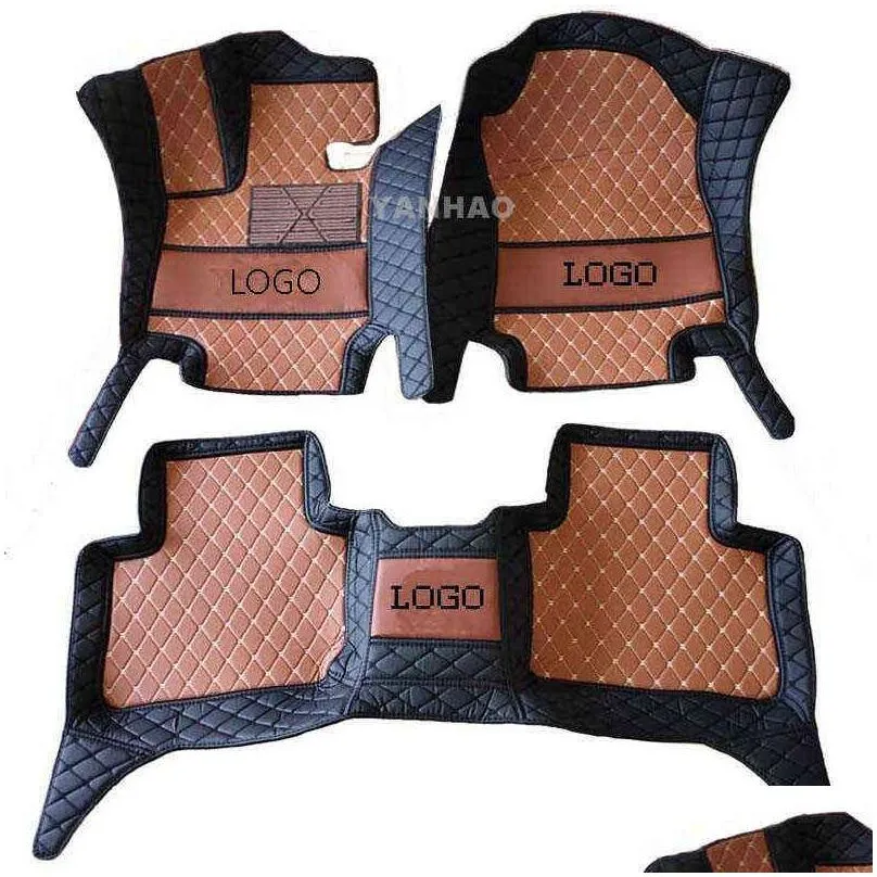 waterproof car floor mats for hummer h2 2003-2008 5seat suv leather all weather anti-slip auto carpet cover car foot liner pads