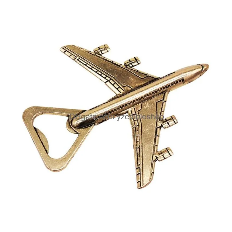 2 style airplane bottle opener antique plane shape wedding gift party favors kitchen aluminum alloy beer openers perfect travel