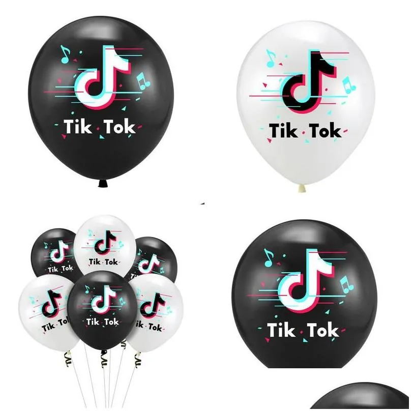 balloon wholesale 12 inch tiktok 100 pieces/lot decorative balloons tik tok video decorations drop delivery toys gifts novelty gag