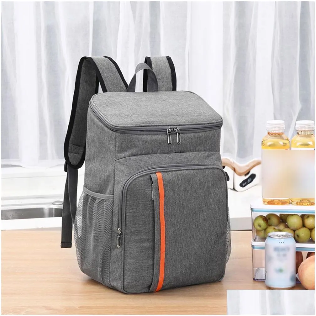 large capacity computer laptop backpack notebook lunch picnic cool and warm insulated bag 18l travel business outdoor food and beverage storage shoulder