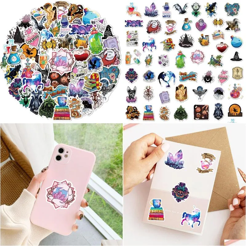 50pcs magic stickers skate accessories vinyl waterproof sticker for skateboard laptop luggage phone case car decals party decor