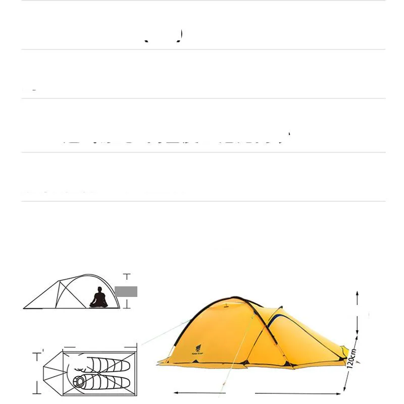winter two-person mountaineering tent outdoor camping supplies portable trekking lightweight waterproof double-decker camping tent