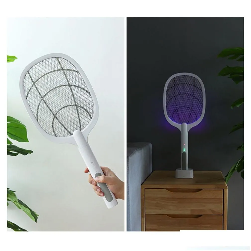 electric mosquito killer fly tter anti pest repeller bug zapper insect racket trap long handle for room
