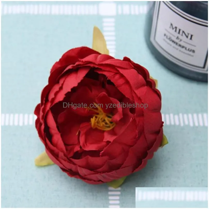 wreaths decorative flowers wreaths 20/100 artificial silk peonies bulk wholesale peony 10cm for home wedding pography backdrop