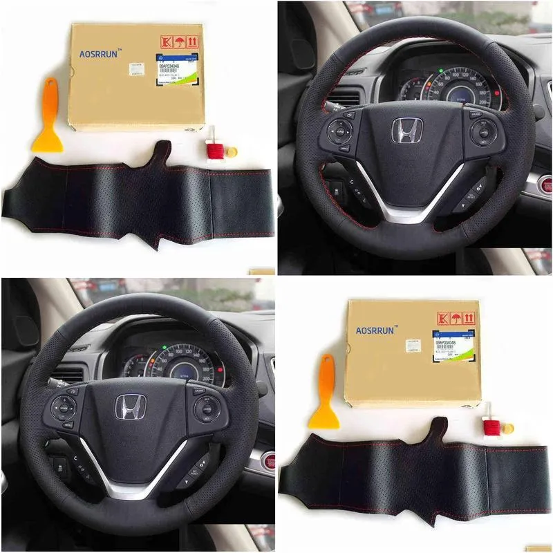 synthetic leather car steering wheel cover for honda crv crv 2012 2013 2014 2015 2016 j220808